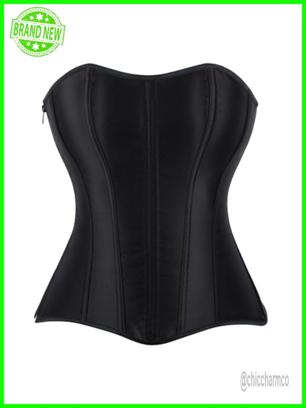 Spiral Steel Boned Lace-Up Corset Overbust Waist Cincher Bustier